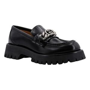 GUCCI GG logo chain chunky lug loafers